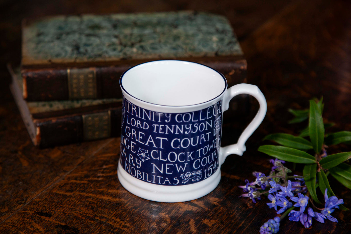 Trinity Mug, Blue/Large/White Print (2 for £40)