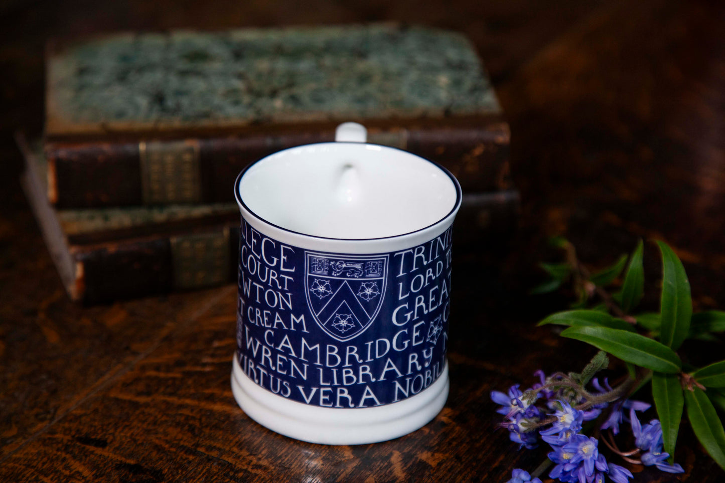 Trinity Mug, Blue/Large/White Print (2 for £40)