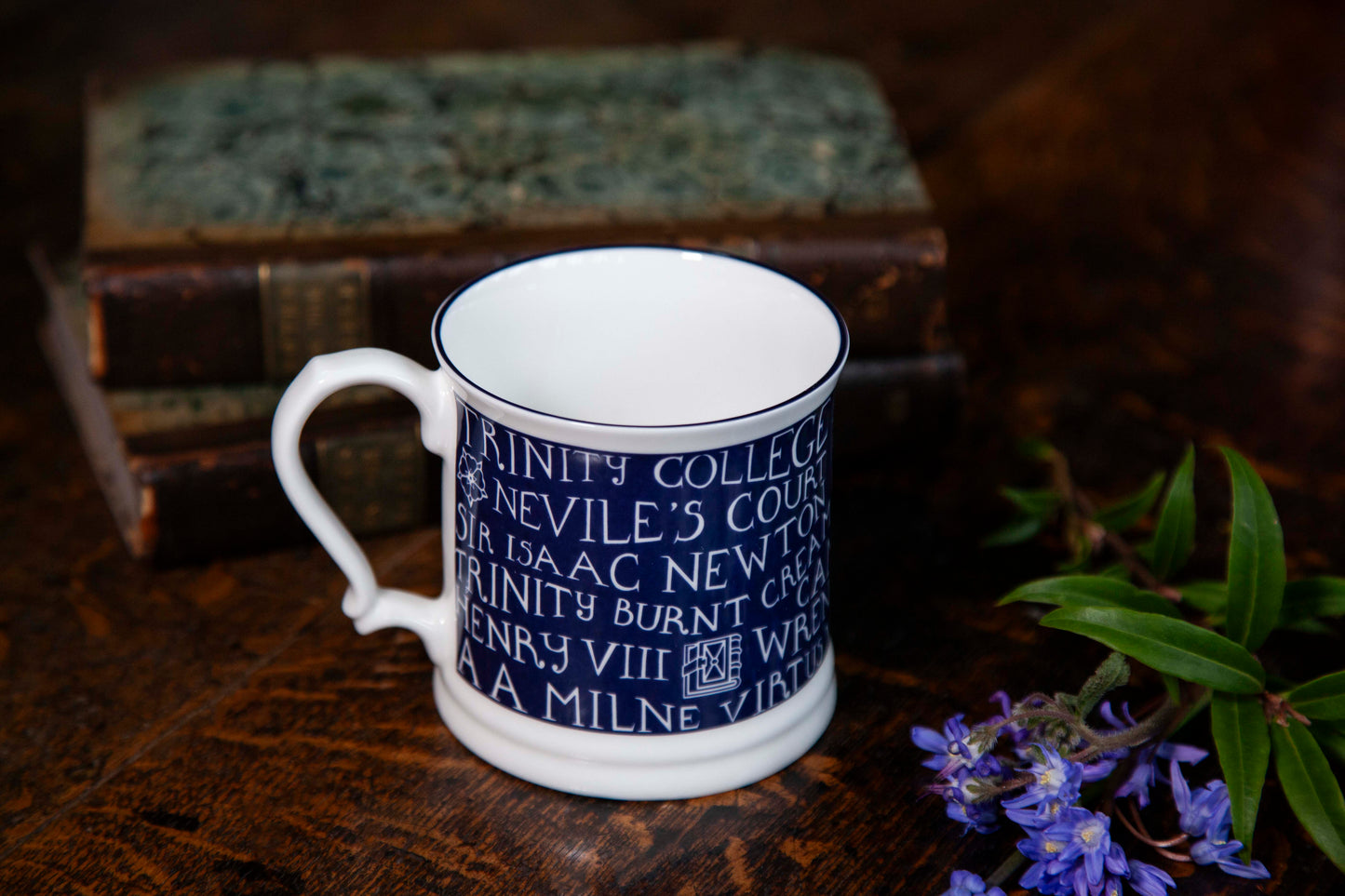 Trinity Mug, Blue/Large/White Print (2 for £40)
