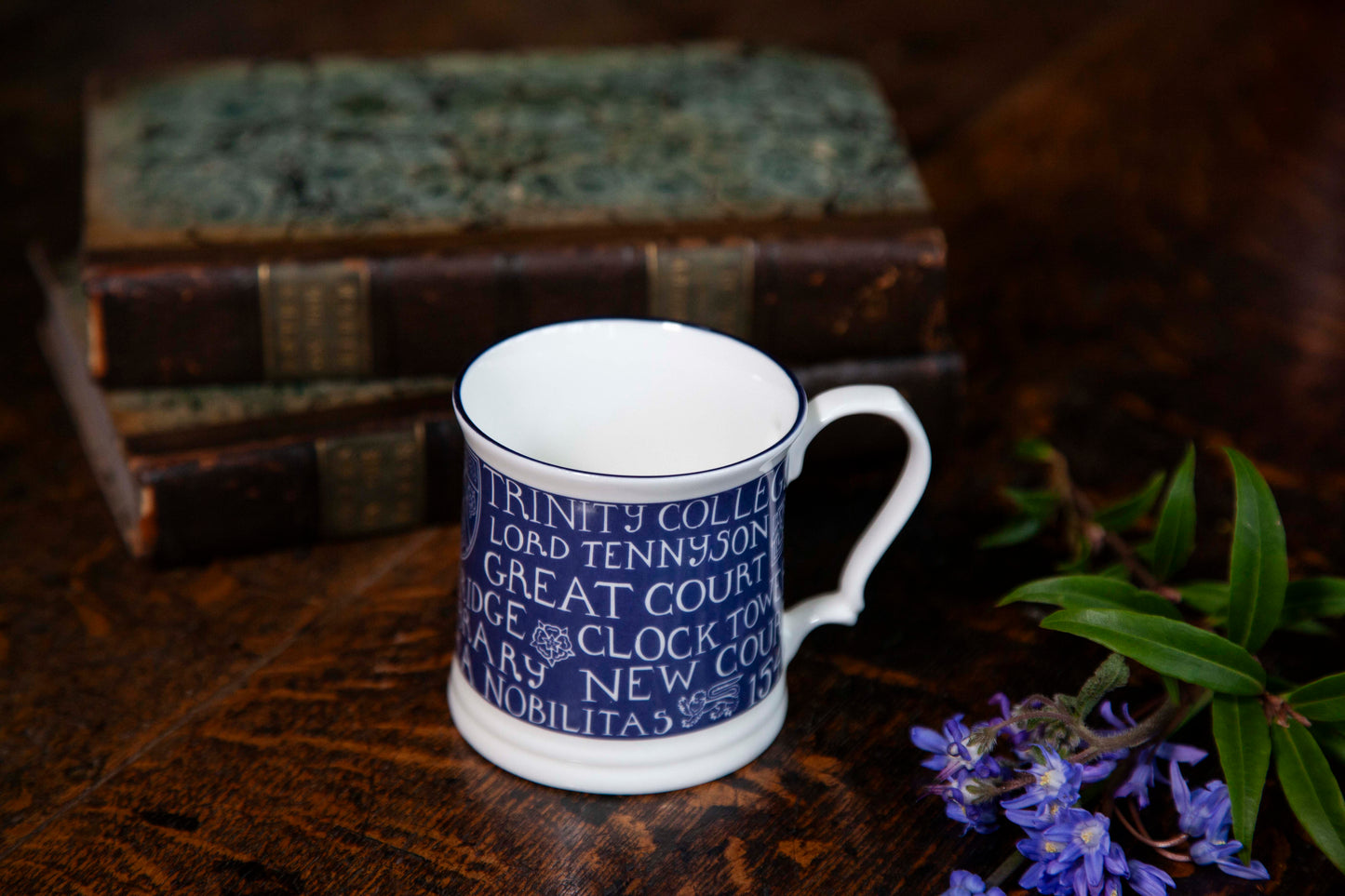 Trinity Mug, Blue/Small/White Print (2 for £40)