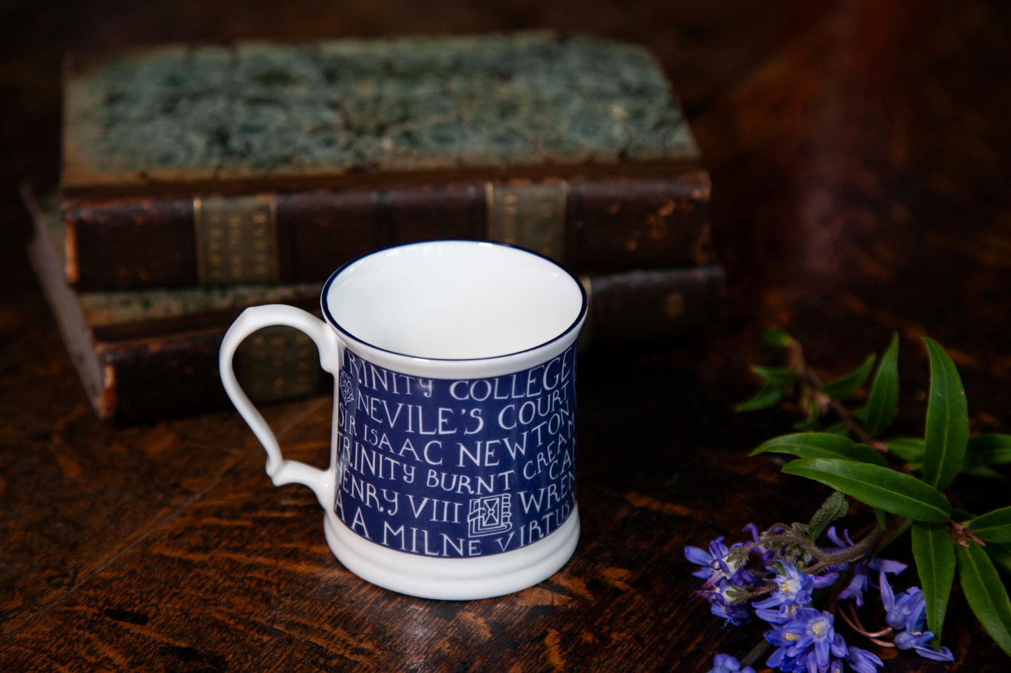Trinity Mug, Blue/Small/White Print (2 for £40)