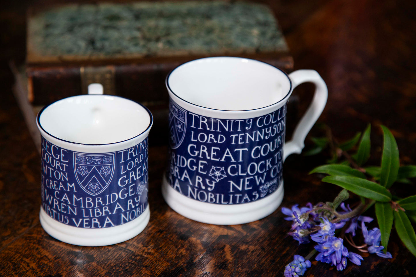 Trinity Mug, Blue/Small/White Print (2 for £40)