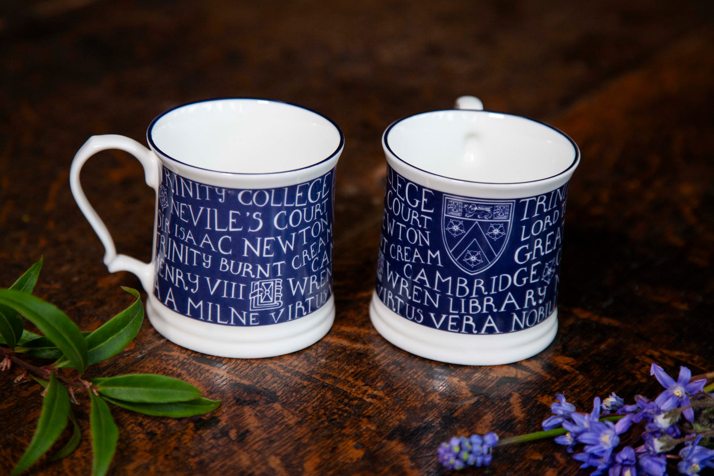 Trinity Mug, Blue/Small/White Print (2 for £40)