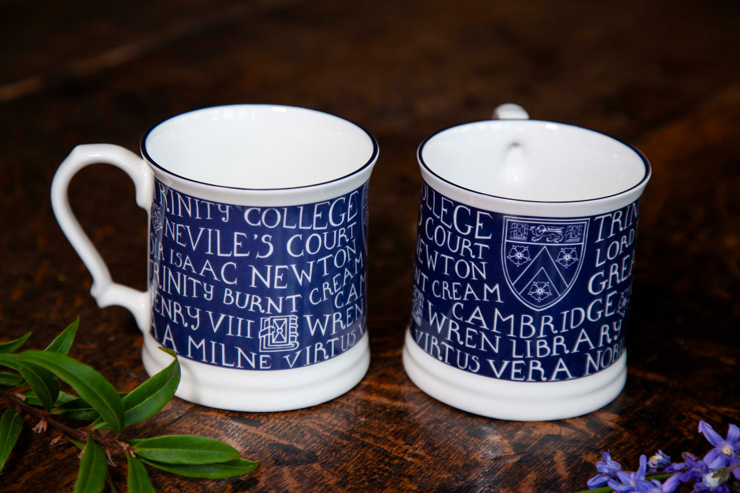 Trinity Mug, Blue/Large/White Print (2 for £40)