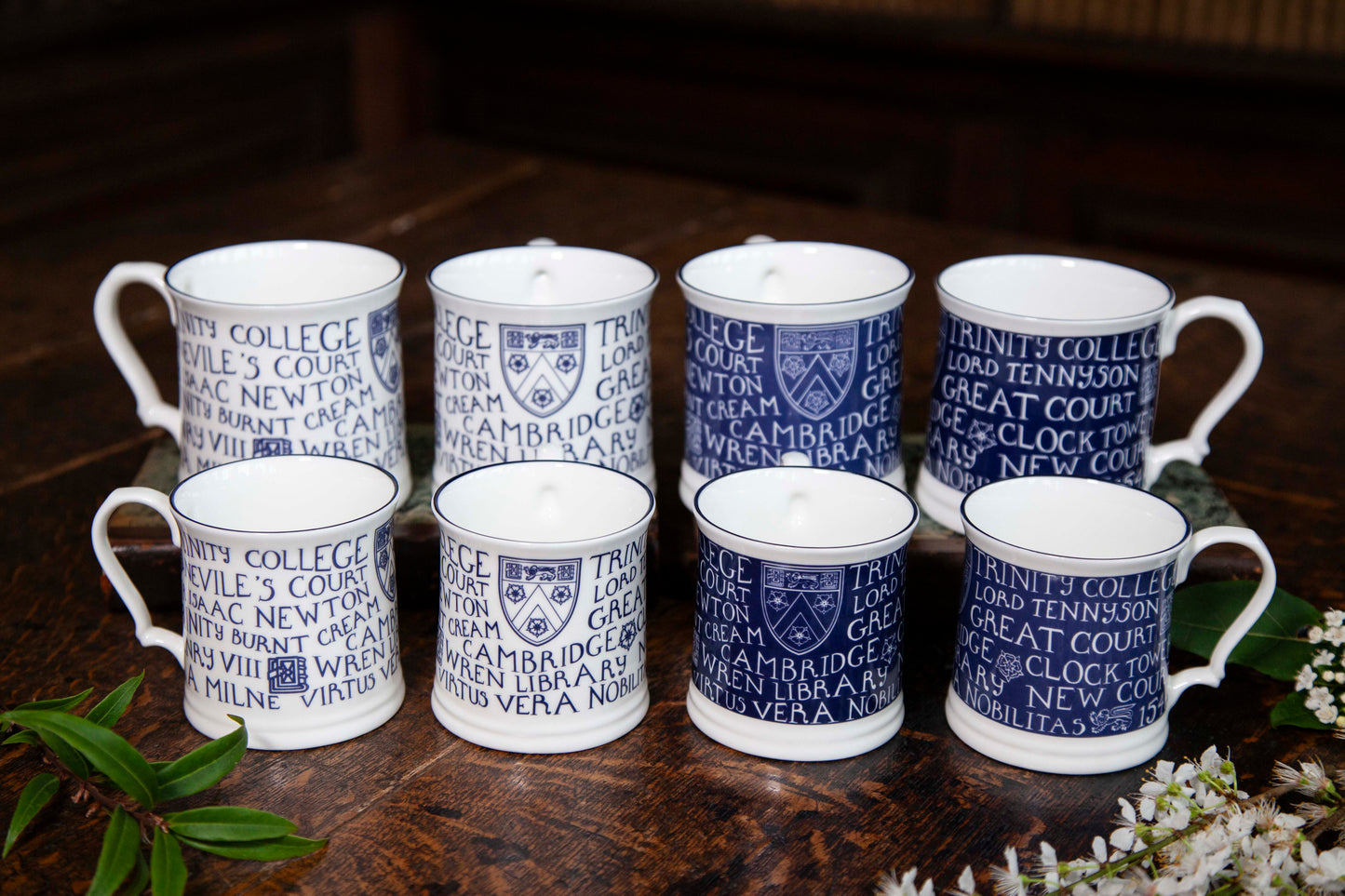 Trinity Mug, Blue/Small/White Print (2 for £40)