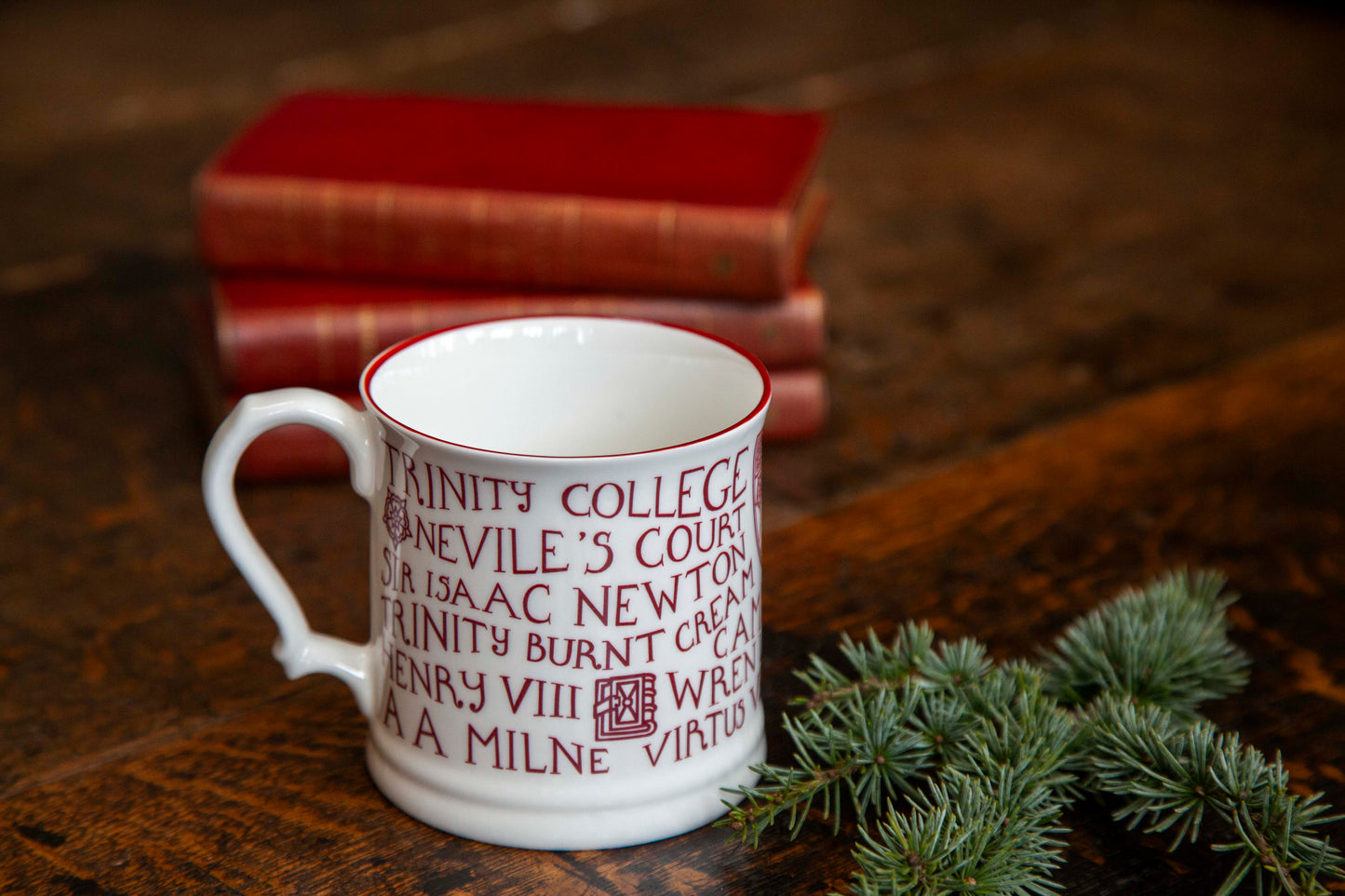 Trinity Mug, White/Large/Red Print (2 for £40)
